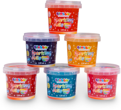 Blobbie Sparkling Jello Slime Set 6|Colors Glitter Slime|Scented|Non-Sticky Non-Toxic|4+
