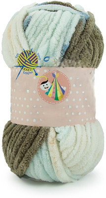 JNT Soft & Vibrant White and Brown Yarn for All Knitting and Crochet Projects 100g