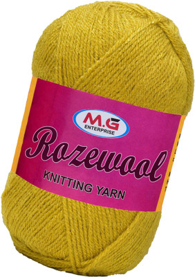 M.G Enterprise Rosewool Mustard 300 gms Wool Ball Hand knitting wool- Art-FIE