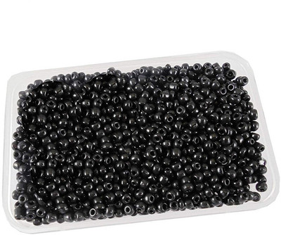 PriyaBeads Pack 6/0 Size 4mm Black Opaque Glass Seed Beads for Jewellry Making -100g