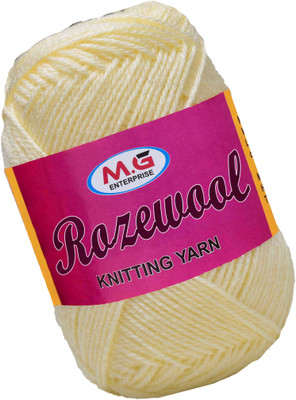 M.G Enterprise Rosewool Cream 400 gms Wool Ball Hand knitting wool- Art-FHH