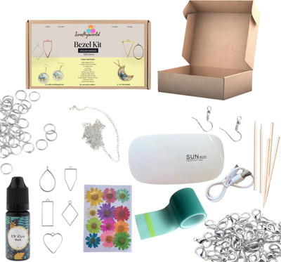 R H lifestyle Resin Art KIt, Jewellery & Keychain Making Kit, Resin Kit For Beginner 120 Items