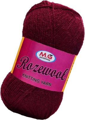 M.G Enterprise Rosewool Mehroon 300 gms Wool Ball Hand knitting wool- Art-FIF
