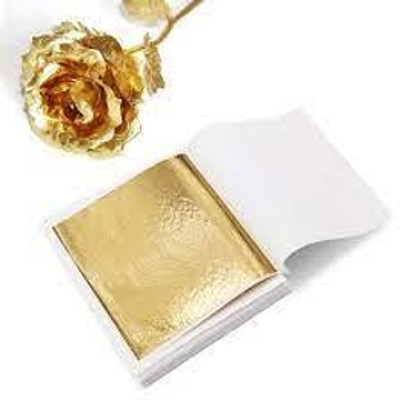 A.K COLLECTION GOLD LEAFING STUDIO LEAF.100 SHEETS 8X8CM GLIDING FOIL FOR RESIN ART.15