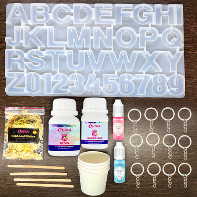 OYTRA Art Resin Keychain Making DIY Kit with Pigments Mould Accessories Combo