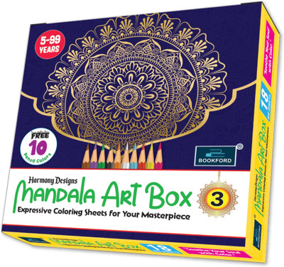 BOOKFORD Harmony Designs Mandala Art Box - 3 For Kids & Adults