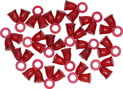 PUSHPA CREATION Plastic Double Bells Beads Loop Hole 50 pcs
