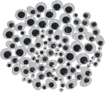 ASIAN HOBBY CRAFTS Googly Moving Eyes (Black and White, Assorted) 100 Pieces