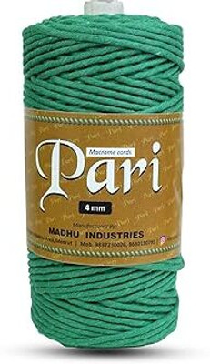 Macrame Cords Pari Dori Thread | 4mm Single Strand | Green | 150 Metres | 1kg Spool