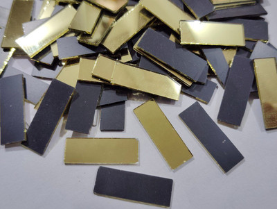 MIRROR GLASS WORLDWIDE RECTANGLE SHAPE GOLDEN MIRROR FOR LIPPAN ART 8*24MM 100GM 185PIECE