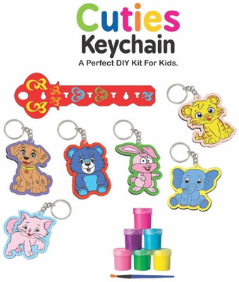 zokato Cuties Animals Keychain Making DIY Kit Along with Key Chain Holder