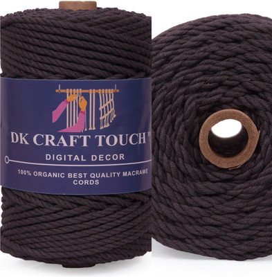 Dk Craft Touch Slate Grey 4mm (100m) Twisted Macrame Cotton Thread/Cord Roll For Craft Work