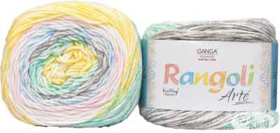 KNIT KING GAN GA Rangoli Arte Mayo 200 gm Wool Ball Hand knitting wool j Art-AEHJ