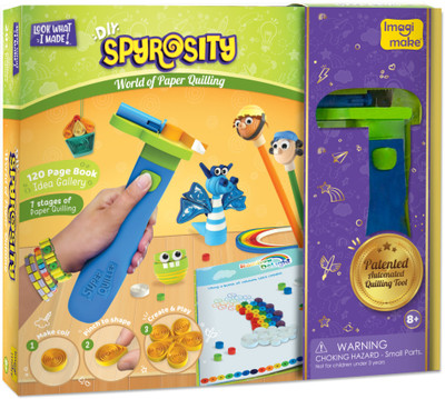 Quill On World of Paper Quilling - Fun Craft Kit - Complete Quilling Set for Beginners - Contains: Automated Quilling Tool, Quilling Board, Quilling Mould, 550 Quilling Strips and 120 Pages Quilling Book; Perfect Gift for Girls and Boys of 8 Years and above and for adults
