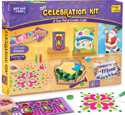 Imagimake Celebration Kit |25+ Exciting Craft Projects for Kids| Art & Craft DIY Kit
