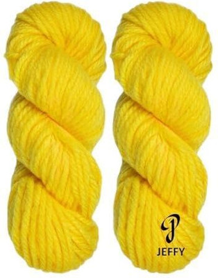 JEFFY Motu Thick Chunky Hand Knitting Best Used (Yellow Shade no-7, 200 Gram)