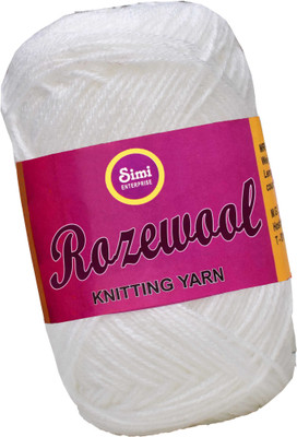 Simi Enterprise Rosewool White 400 gms Wool Ball Hand knitting wool- Art-GJC