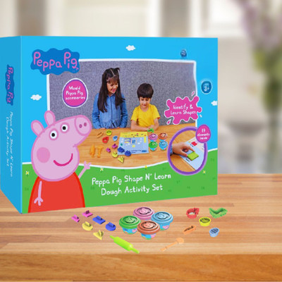 PlayMagic Peppa Pig Shape N' Learn Dough Set|Fun Activity Kit for Kids|Creative Play For3+
