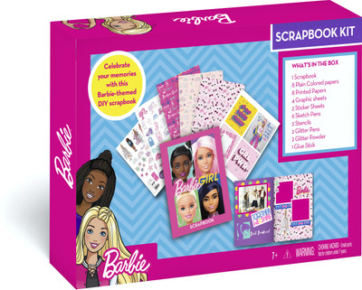 BARBIE Scrapbook Kit - theamed DIY Scrapbook Kit for Kids Age 7+ Years