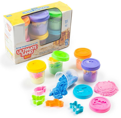 zokato 6 in1 Ultimate Sand Having 6 Tubs of Different Color Sand (70g Each) & 18 Moulds