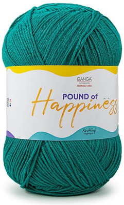 GANGA Pound Of Happiness Hand Knitting and Crochet yarn (Teal Green) (454gms)