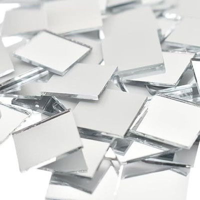 VINAYAK GALLERY Square Shape Mirror for Lippan Art. Jewellery Making (1.5 Inch, 100 PCS)