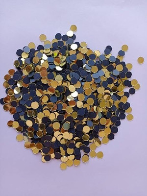 VINAYAK GALLERY Golden Colour Mirror Kit for Lippan Art & Craft Work (Round Shape, 500 PCS)