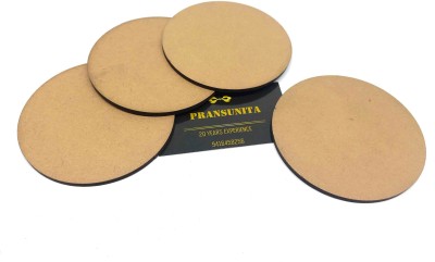 PRANSUNITA 4 inch Wood Circles for Crafts, Unfinished Blank MDF Wooden Rounds Slice