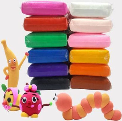 HappyBive Set Of 12 Colorful Soft Fluffy Foam Creative Art & Craft Air Dry Clay For Kid56