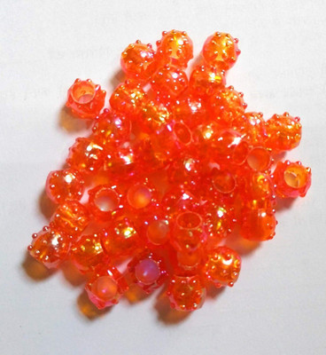 PUSHPA CREATION PCA Fancy Plastic Orange Colour Beads for Making Macrame Jhula, Macrame Toran, Macrame Jhumar, Bracelate, Necklace, Macking Other Crafting Designs 100 Qty