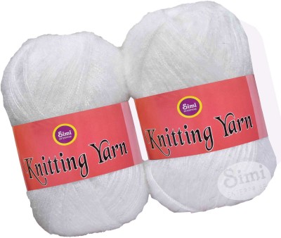 Simi Enterprise Knitting Wool Yarn, Soft Fancy Feather Wool White 500 gm- Art-HEJ