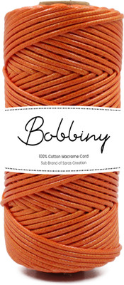 Bobbiny 1 MM Thickness Nylon Macrame Thread Cord for Jewellery Making Saffron