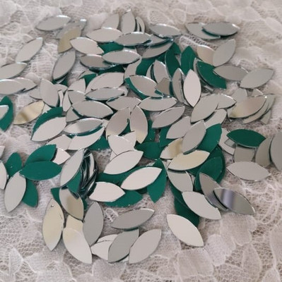 ilika9 Regular Shape Mirror for Lippan Art - Eye Shape - 20*9mm - 100 gms. (330 pcs)