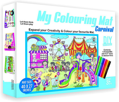 PEZYOX My Colouring MAT for Kids Reusable and Washable (Carnival Theme)