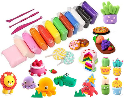 ELEXN Best Buy Colourful Magic Air Dry Non-Toxic Modeling Bouncing Clay with Tools