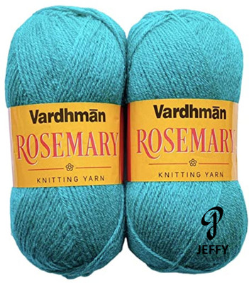 JEFFY Vardhman Rosemary Turquoise (1 Ball/100 gm Each) Wool Ball 600 Gram Shade no-9