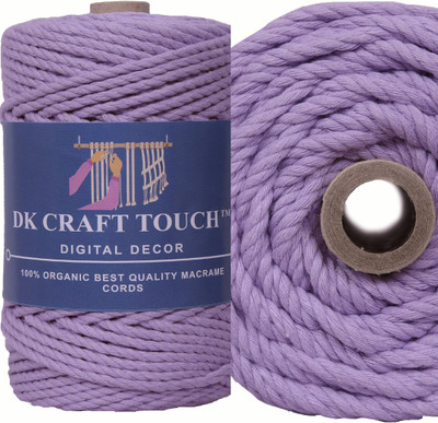 Dk Craft Touch Lavender 4mm (100m) Twisted Macrame Cotton Thread/Cord Roll For Craft Work