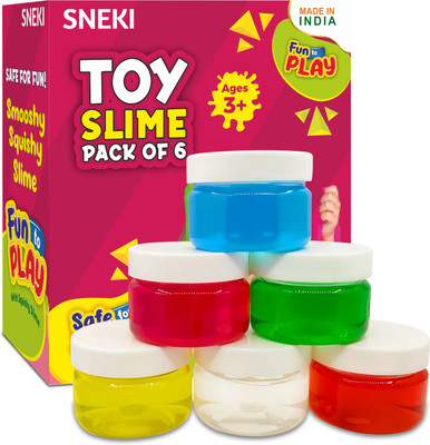 sneki (Pack Of 6) DIY Multicolor Scented Magical Slimy Slime Gel Jelly Set Kit Air Dry Magic Crystal Clay Putty Toy Kit for Girls Boys kids Slime