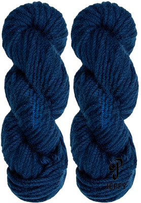 JEFFY Motu Thick Chunky Hand Knitting Best Used (Navy Blue Shade no-3, 200 Gram)