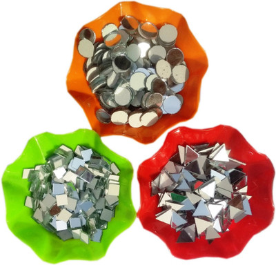 RUHAILA TRIANGLE + SQUARE + ROUND SHAPE MIRROR FOR ART CRAFT AND ZARI 750 PCS