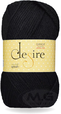 Simi Enterprise Knitting Yarn Wool Desire Black 100 gms Best Used with Knitting Needles