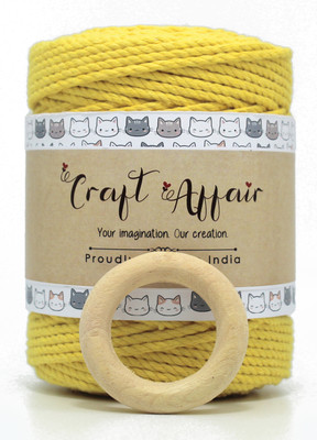 Craft Affair | 3ply twisted cotton thread ( 3mm, 100 Meter ) - Lemon