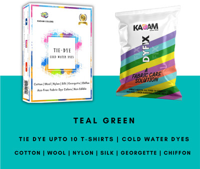 KADAM Tie Dye Colour Sachet | Teal Green | 25g Pack | Tie Dye Colors…