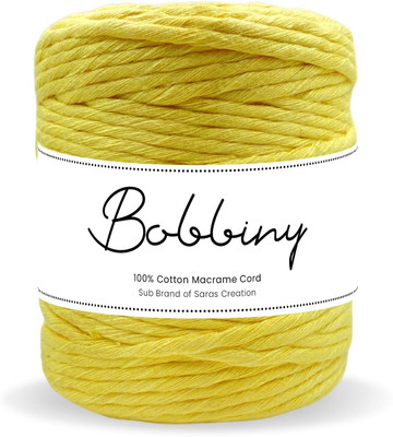 Bobbiny 4MM 100 Meter Single Strand Cotton Macrame Cord Thread for Macrame DIY