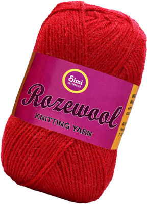 Simi Enterprise Rosewool Red 300 gms Wool Ball Hand knitting wool- Art-GJJ