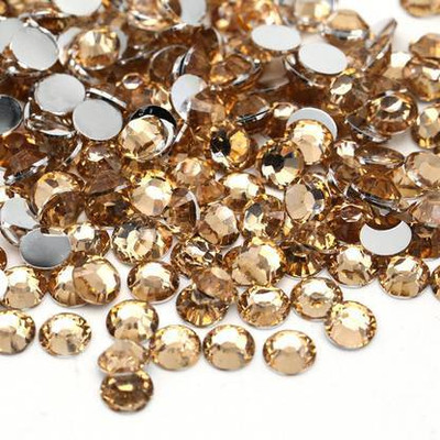 Zilzon 4mm Golden Colour Chandla Resin Beads Crystal Kundans Pack of 500pcs