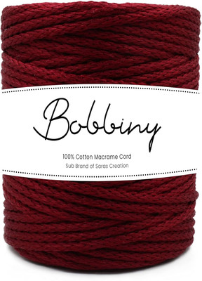 Bobbiny 5MM 50 Meter Knitted Macrame Silky Polyester Cord Dori Thread for Macrame DIY