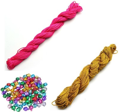 Crafts Haveli Nylon Cord 30 Mtr Knot Macrame Braided String M_1mm Nylon_Pink Coffee