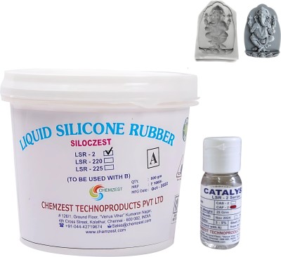 RANA POLYMERS Liquid Silicone Rubber LSR-2 Fast Catalyst 15 shore Silicone Mold Making - 500gm