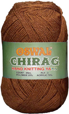 KNIT KING Represents Oswal Chirag Choclate Brown 200 gms Wool Ball wool L Art-AJEA